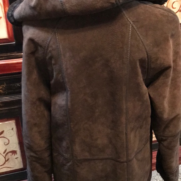 Vintage heavy/thick lined brown suede maxi coat - Picture 4 of 8